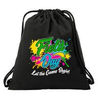 Fun Field Day Let The Games Begin! Drawstring Bag