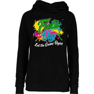 Fun Field Day Let The Games Begin! Womens Funnel Neck Pullover Hood