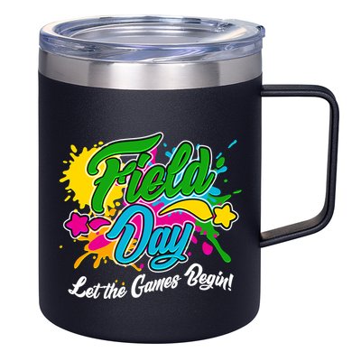 Fun Field Day Let The Games Begin! 12oz Stainless Steel Coffee Mug