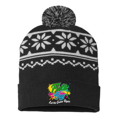 Fun Field Day Let The Games Begin! USA-Made Snowflake Beanie