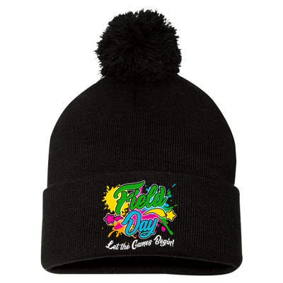 Fun Field Day Let The Games Begin! Pom Pom 12in Knit Beanie