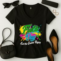Fun Field Day Let The Games Begin! Women's V-Neck T-Shirt