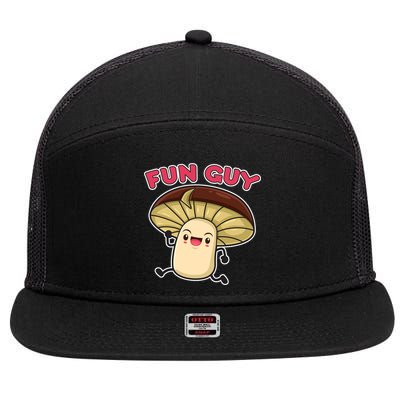 Fun Guy Fungi Mushroom 7 Panel Mesh Trucker Snapback Hat