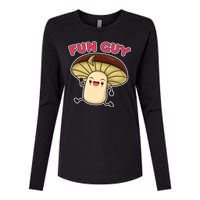 Fun Guy Fungi Mushroom Womens Cotton Relaxed Long Sleeve T-Shirt