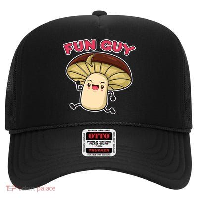 Fun Guy Fungi Mushroom High Crown Mesh Back Trucker Hat