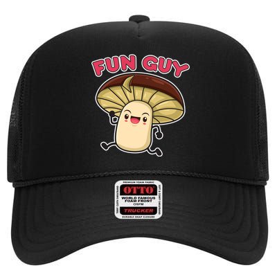 Fun Guy Fungi Mushroom High Crown Mesh Back Trucker Hat