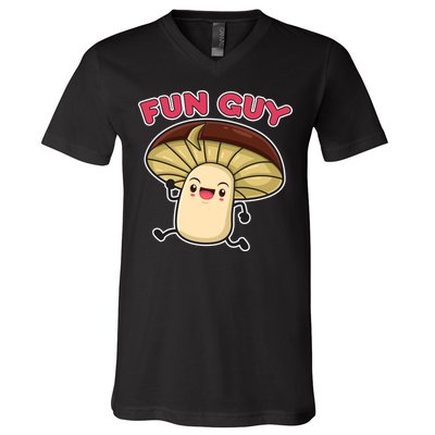 Fun Guy Fungi Mushroom V-Neck T-Shirt