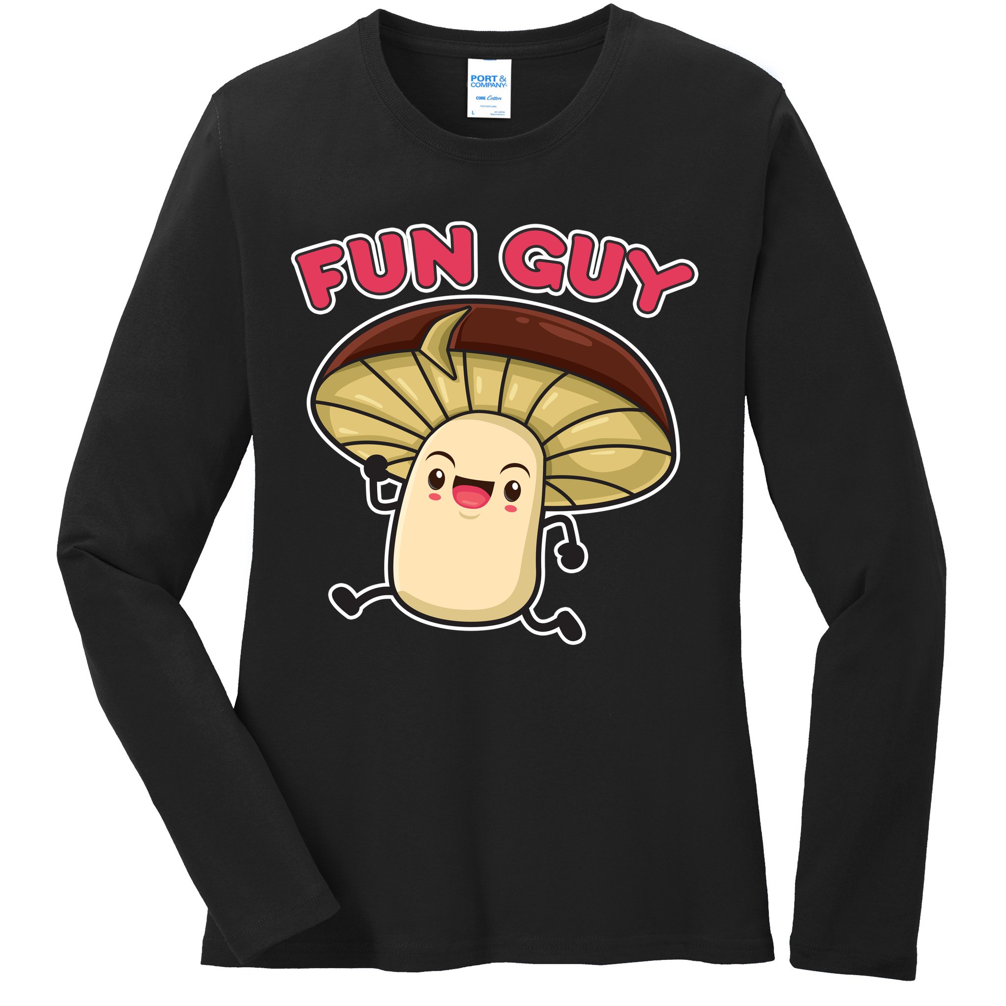 Fun Guy Fungi Mushroom Ladies Long Sleeve Shirt
