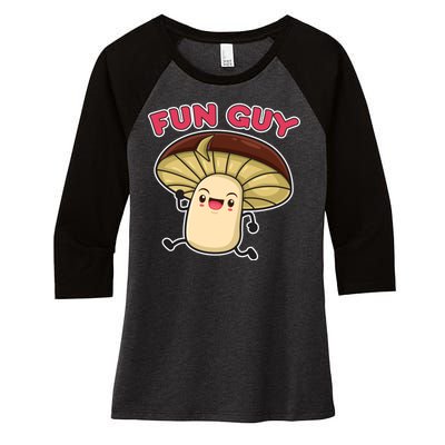 Fun Guy Fungi Mushroom Women's Tri-Blend 3/4-Sleeve Raglan Shirt