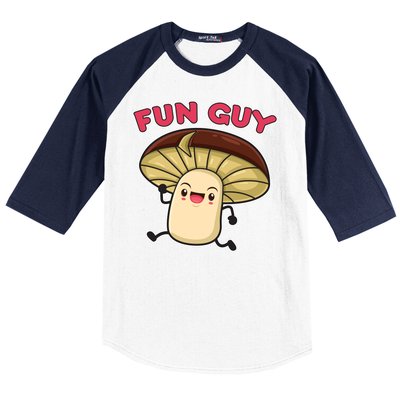 Fun Guy Fungi Mushroom Baseball Sleeve Shirt