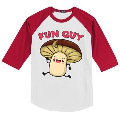 Fun Guy Fungi Mushroom Kids Colorblock Raglan Jersey