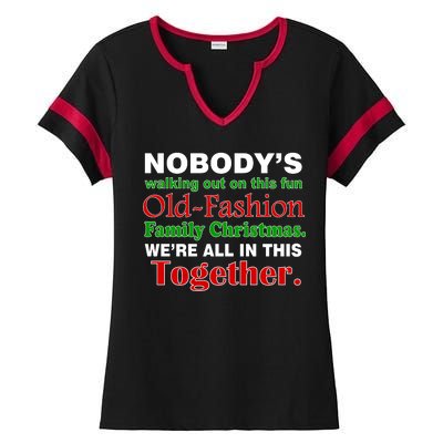 Fun Old Fashion Family Christmas Ladies Halftime Notch Neck Tee