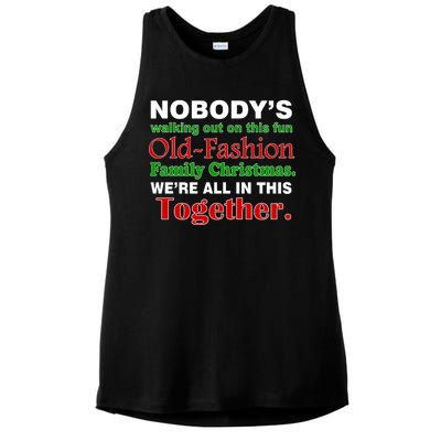 Fun Old Fashion Family Christmas Ladies PosiCharge Tri-Blend Wicking Tank