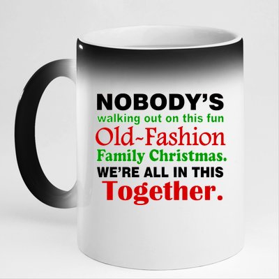 Fun Old Fashion Family Christmas 11oz Black Color Changing Mug