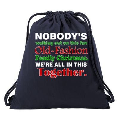 Fun Old Fashion Family Christmas Drawstring Bag