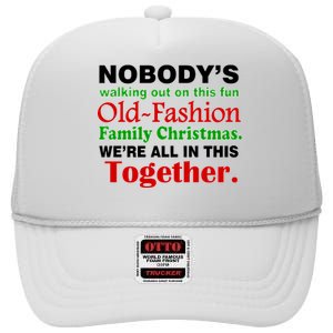 Fun Old Fashion Family Christmas High Crown Mesh Back Trucker Hat