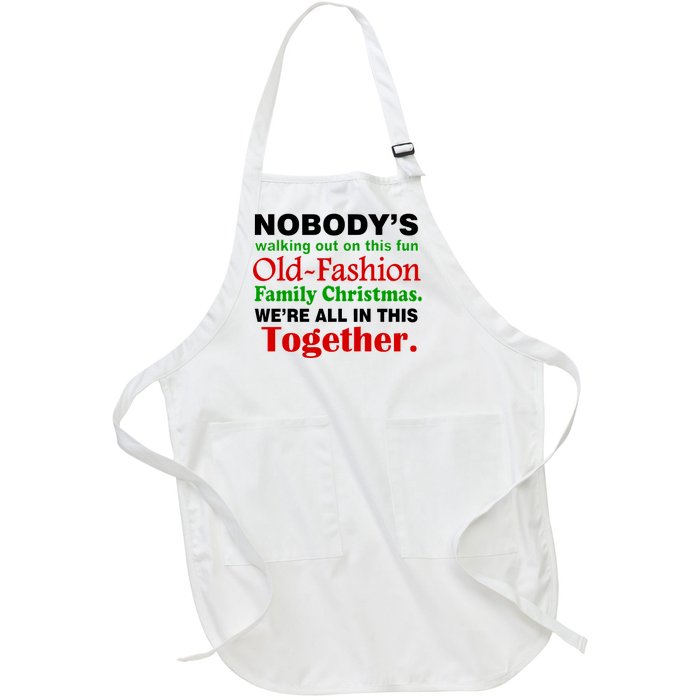 Fun Old Fashion Family Christmas Full-Length Apron With Pockets