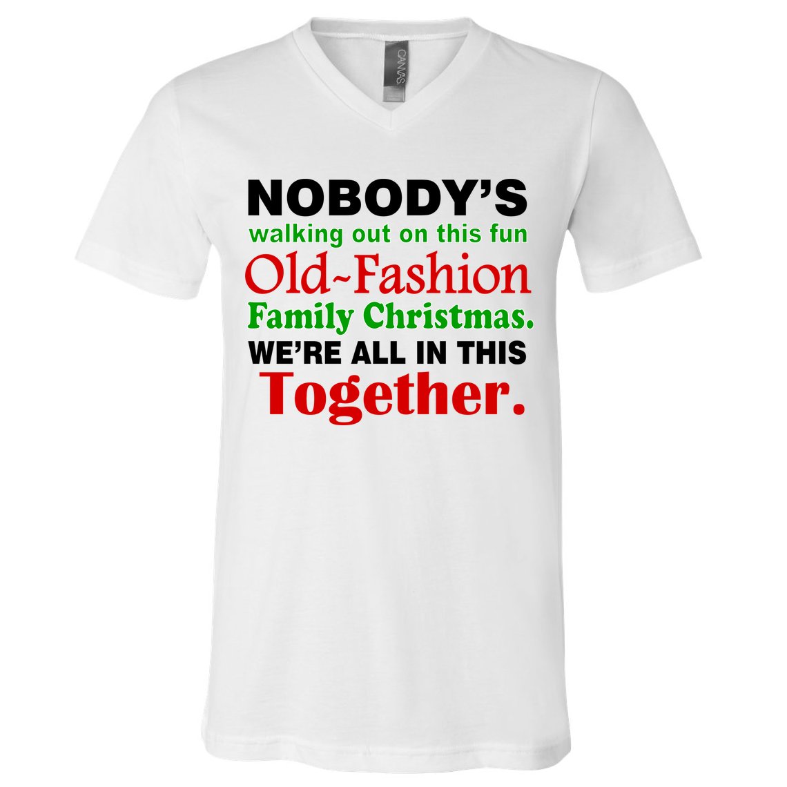 Fun Old Fashion Family Christmas V-Neck T-Shirt