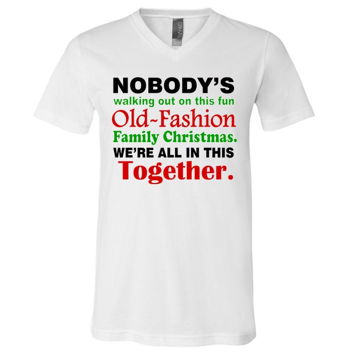 Fun Old Fashion Family Christmas V-Neck T-Shirt