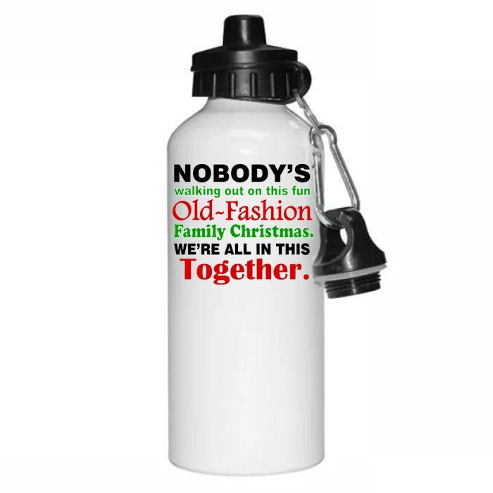 Fun Old Fashion Family Christmas Aluminum Water Bottle