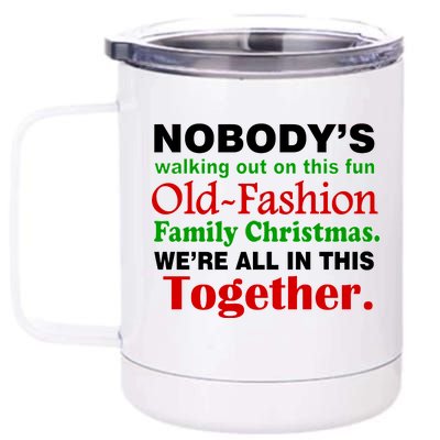 Fun Old Fashion Family Christmas 12 oz Stainless Steel Tumbler Cup