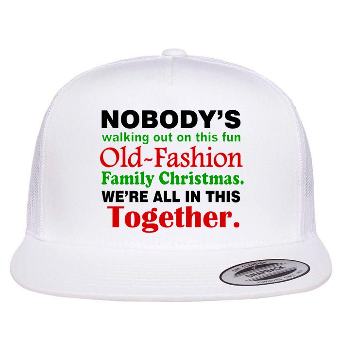 Fun Old Fashion Family Christmas Flat Bill Trucker Hat