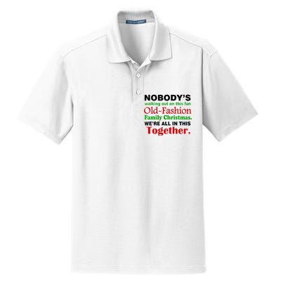 Fun Old Fashion Family Christmas Dry Zone Grid Polo