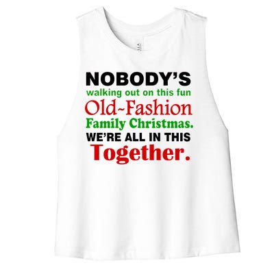 Fun Old Fashion Family Christmas Women's Racerback Cropped Tank