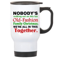 Fun Old Fashion Family Christmas Stainless Steel Travel Mug