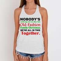 Fun Old Fashion Family Christmas Women's Knotted Racerback Tank