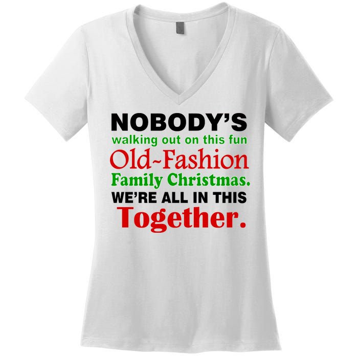 Fun Old Fashion Family Christmas Women's V-Neck T-Shirt