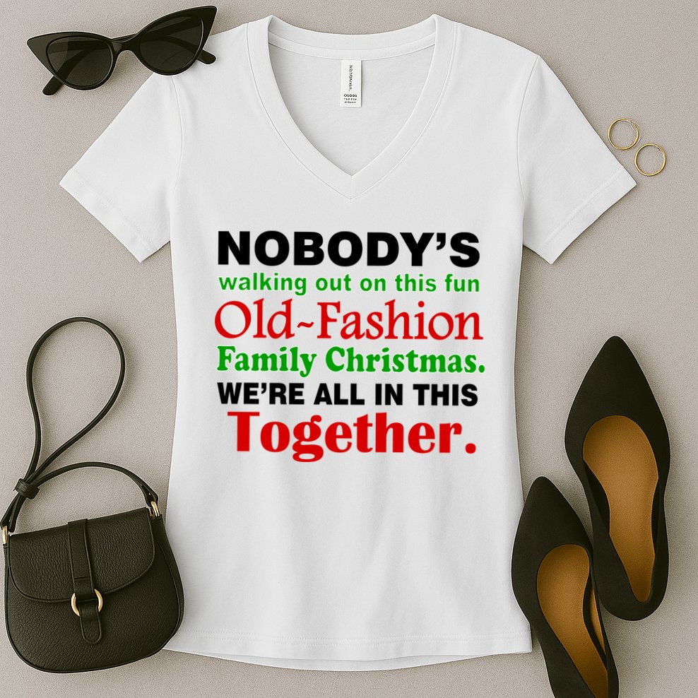 Fun Old Fashion Family Christmas Women's V-Neck T-Shirt