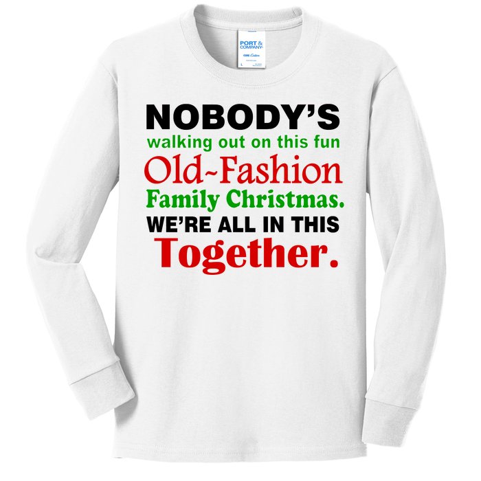 Fun Old Fashion Family Christmas Kids Long Sleeve Shirt