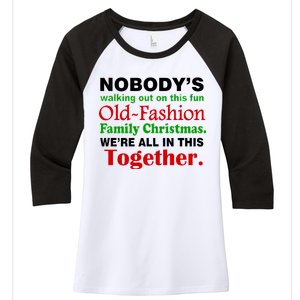 Fun Old Fashion Family Christmas Women's Tri-Blend 3/4-Sleeve Raglan Shirt