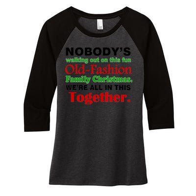 Fun Old Fashion Family Christmas Women's Tri-Blend 3/4-Sleeve Raglan Shirt