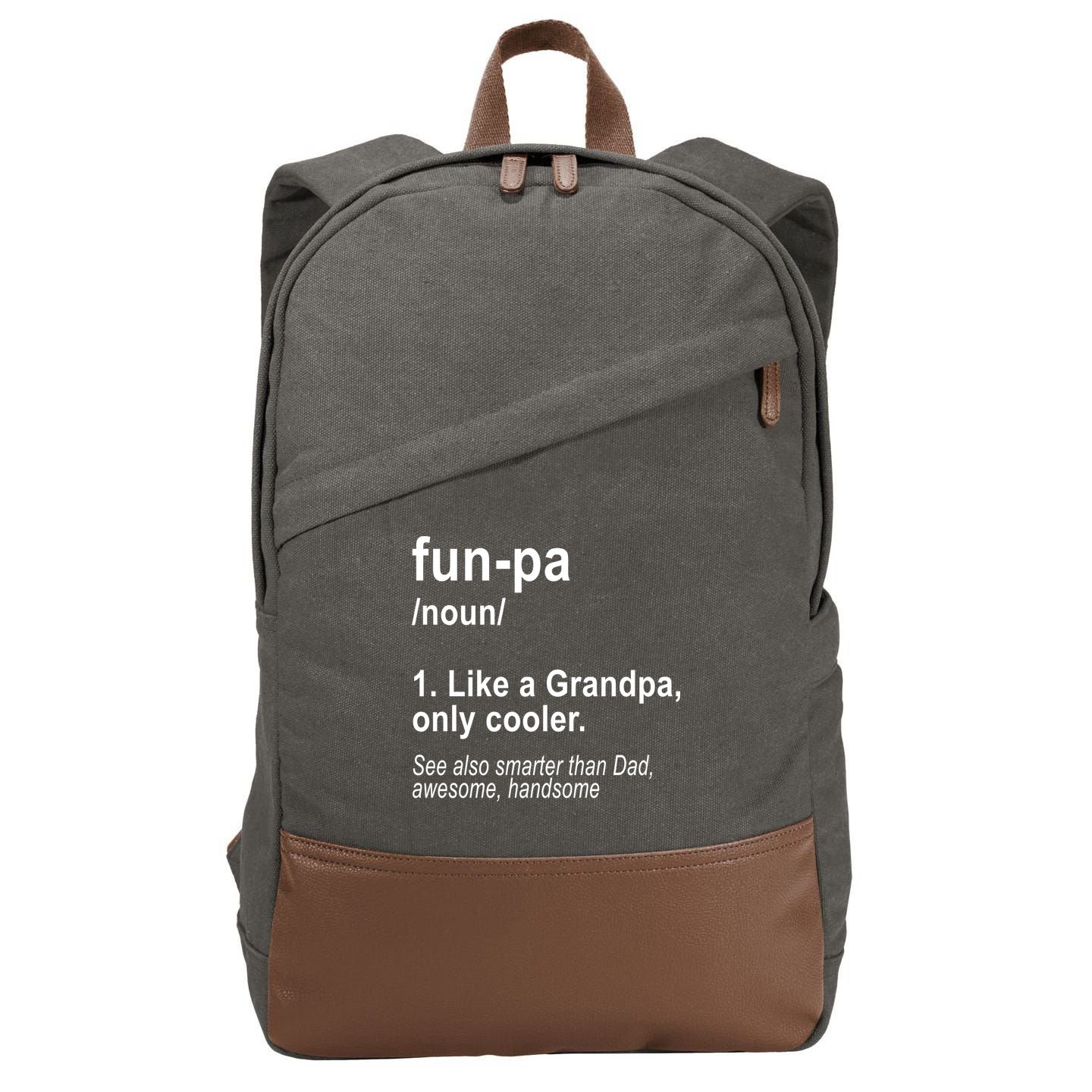 Fun-pa Fun Papa Cotton Canvas Backpack