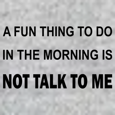 Fun Thing To Do In The Morning Is Not Talk To Me Sarcastic T-Shirt