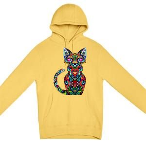 Fun Trippy Cat Premium Pullover Hoodie