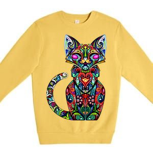 Fun Trippy Cat Premium Crewneck Sweatshirt