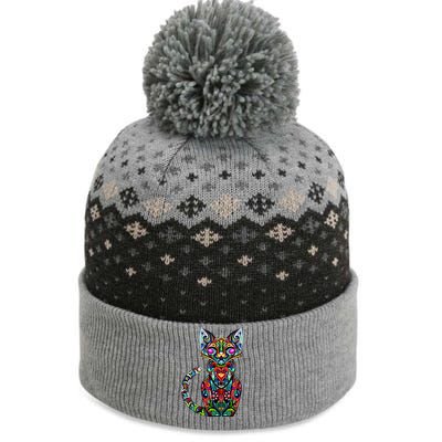 Fun Trippy Cat The Baniff Cuffed Pom Beanie