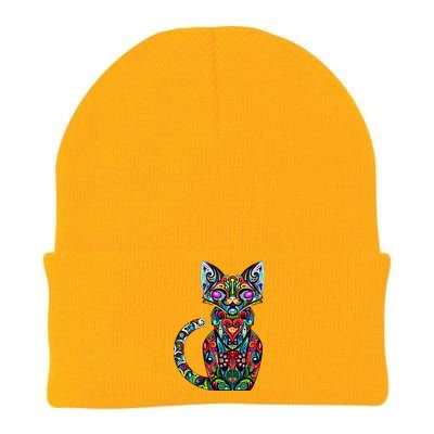 Fun Trippy Cat Knit Cap Winter Beanie