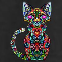 Fun Trippy Cat 7 Panel Mesh Trucker Snapback Hat