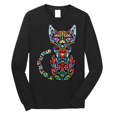 Fun Trippy Cat Long Sleeve Shirt