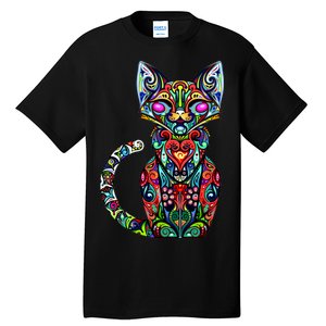 Fun Trippy Cat Tall T-Shirt