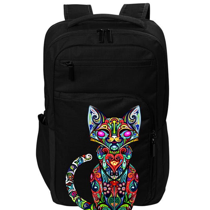 Fun Trippy Cat Impact Tech Backpack