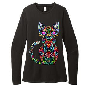 Fun Trippy Cat Womens CVC Long Sleeve Shirt