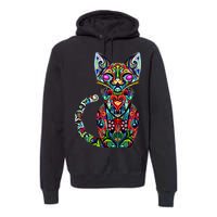 Fun Trippy Cat Premium Hoodie