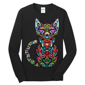 Fun Trippy Cat Tall Long Sleeve T-Shirt