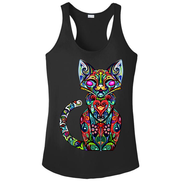 Fun Trippy Cat Ladies PosiCharge Competitor Racerback Tank