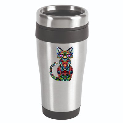 Fun Trippy Cat 16oz Travel Tumbler